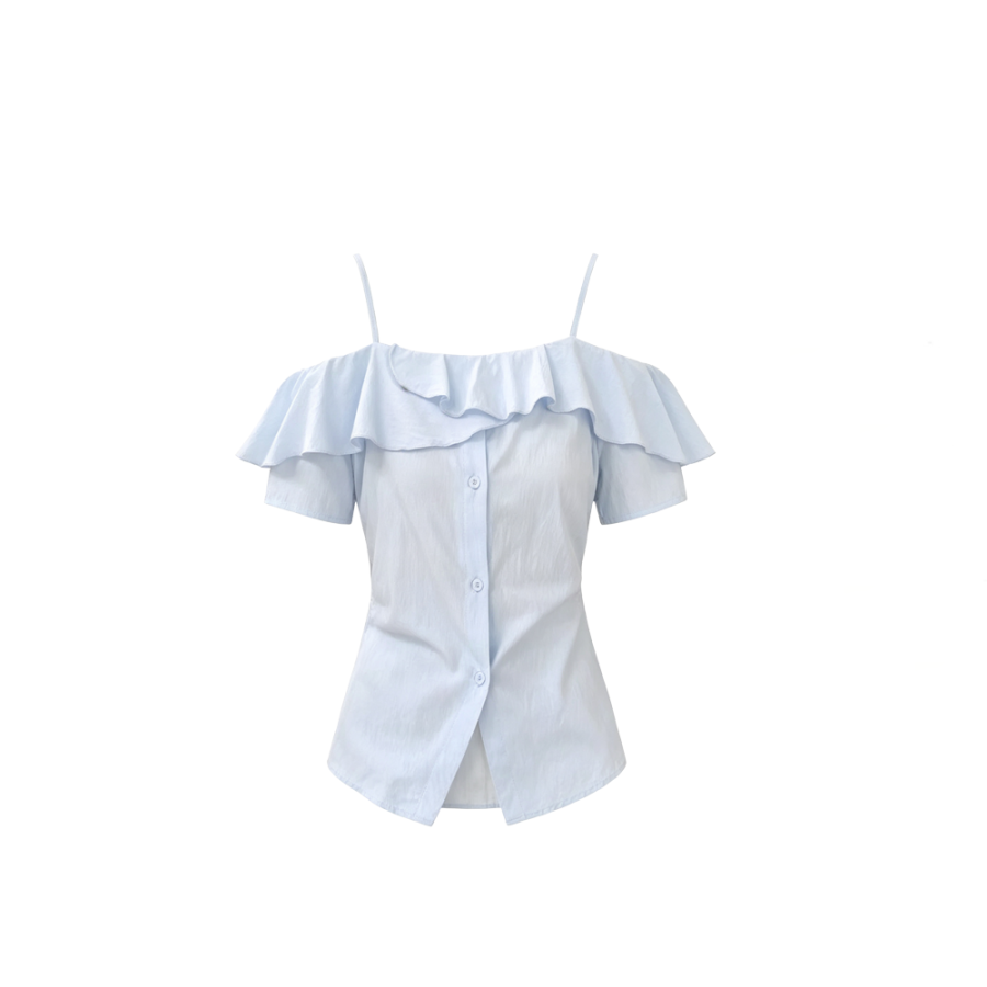 CPAURA Shirts Women's Asymmetrical Shoulder Thin Shirt