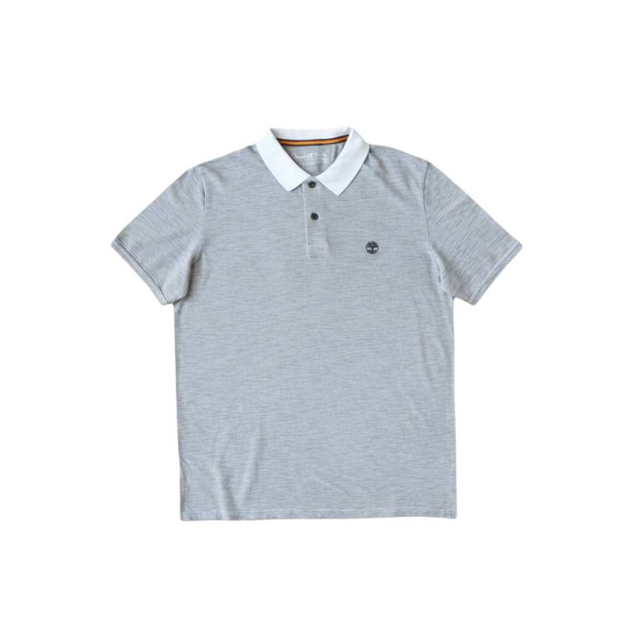 Timberland Polo Shirts Men's Gray White 100 Lapel Moderate Other
