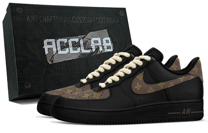 Nike Nike Air Force 1 Abrasion Resistant Height Increasing Low top Skateboard Shoes Unisex Black Brown