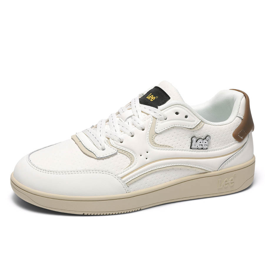 Lee Lee Skateboard Shoes Men's Low Top White Brown Multicolor