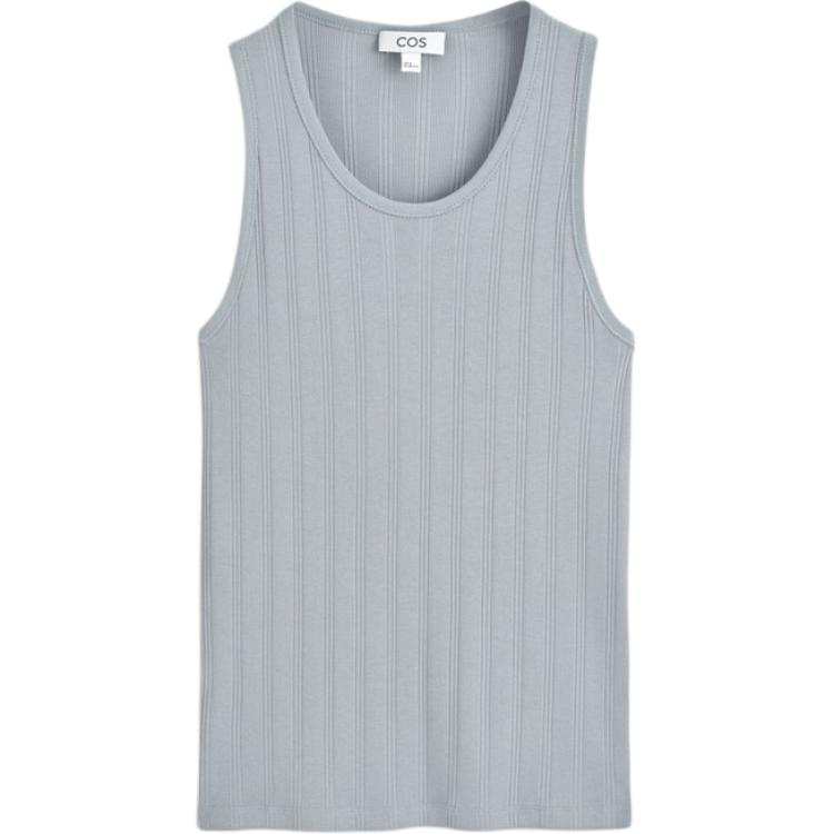 COS Tank Tops Unisex Gray Crew Neck Moderate Straight Fit