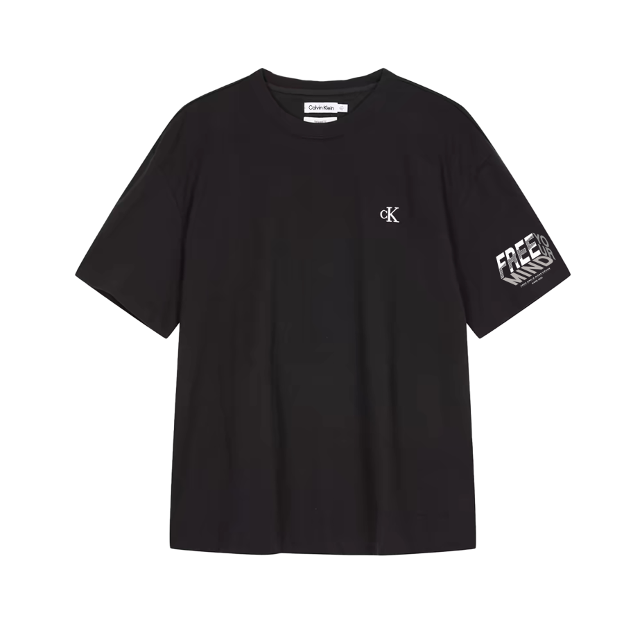 Calvin Klein T Shirts Unisex Black Crew Neck Moderate