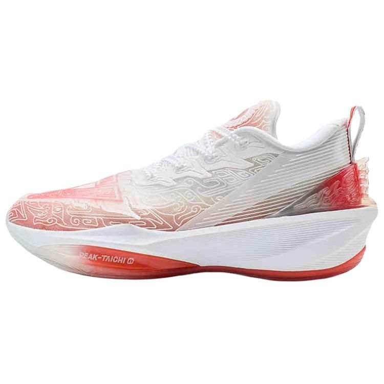 PEAK Low top Basketball Shoes Men's White Red Silver