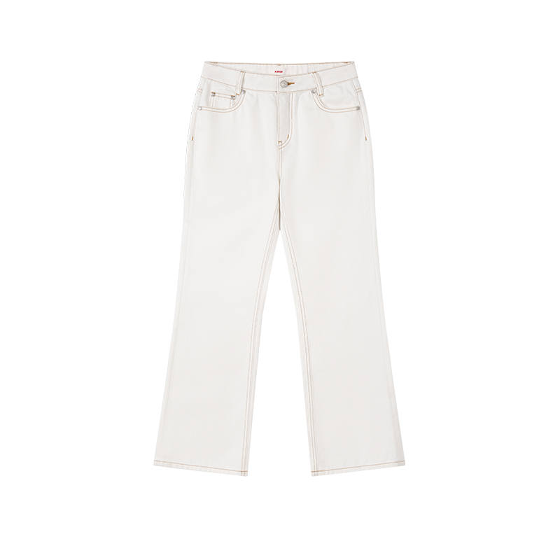 Kirsh Jeans Women's White Denim Moderate Straight Fit Pants
