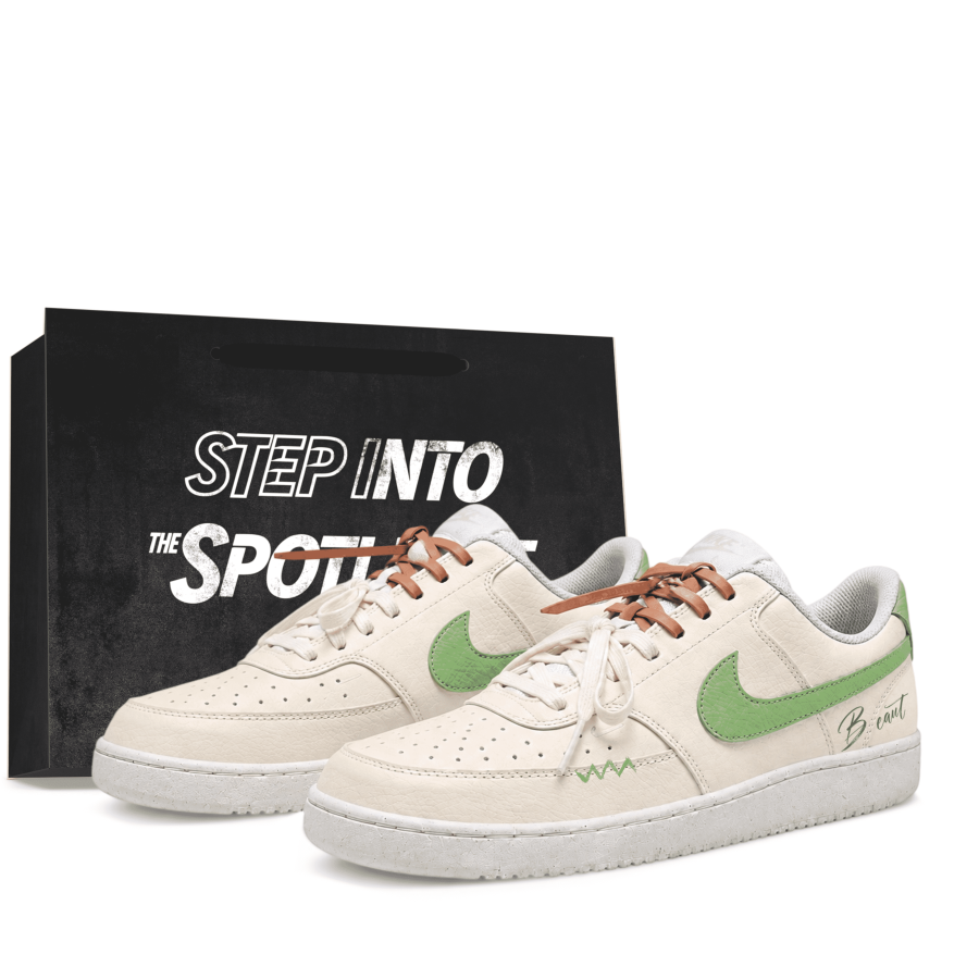 Nike Nike Court Vision Low Milk White Mint, Couple's Slip Resistant Abrasion Resistant Low top Skateboard Shoes Women's Ecru