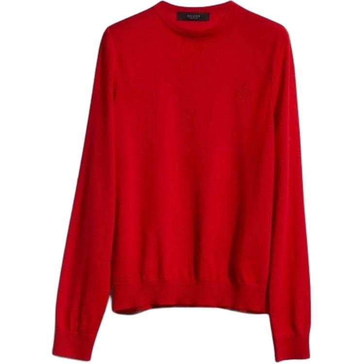 GUCCI Sweaters Women's Red Crew Neck Moderate Straight Fit
