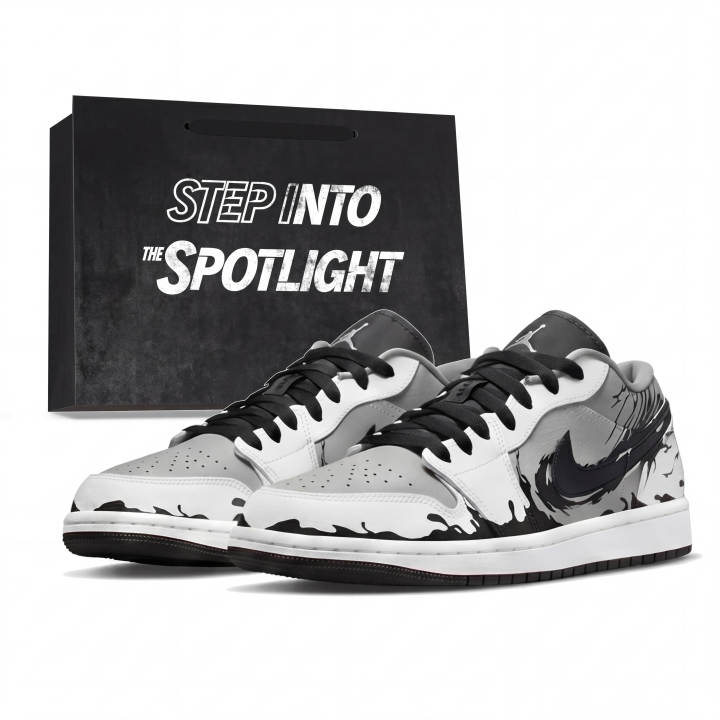 Jordan Jordan Air Jordan 1 Shadow Black White Fantasy, Shadow Leather Slip Resistant Abrasion Resistant Low top