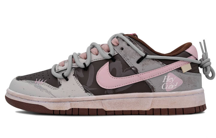Nike Nike Dunk Skateboard Shoes Women's Low Top Pink Brown Black