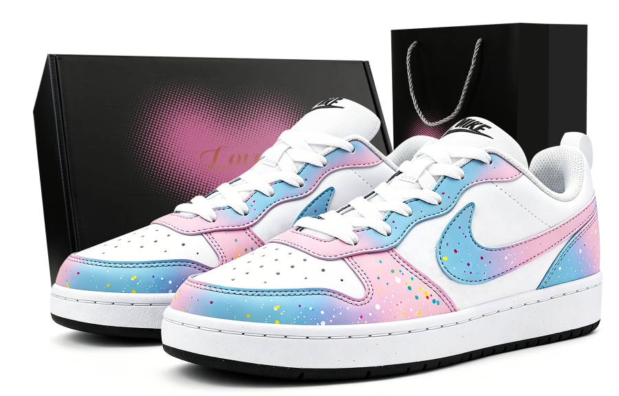 Nike Nike Court Borough Love Confession Under The Rainbow Low top Skateboard Shoes Unisex Pink Blue
