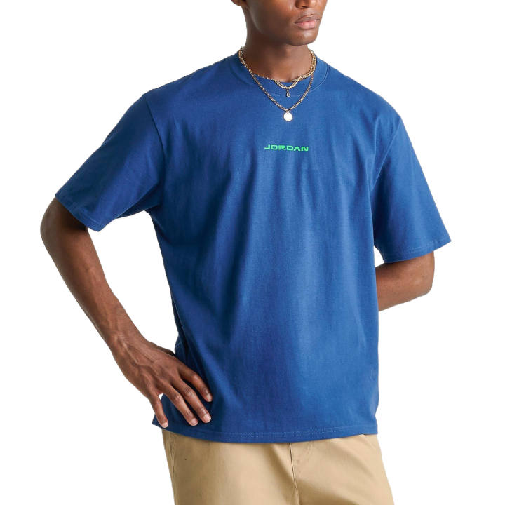 Jordan Jordan T Shirts Men's French Blue Crew Neck Moderate