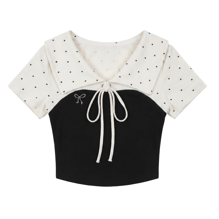 FABRIC PIG T Shirts Women's Lapel Thin Nipped In Waist
