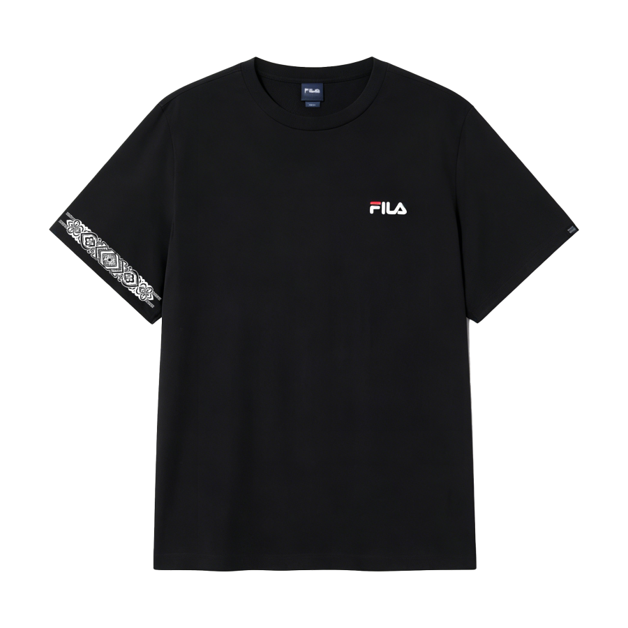 FILA T Shirts Unisex Black Blk Crew Neck Moderate