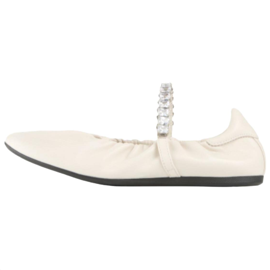 Jimmy Choo Mary Jane Shoes Women's Latte Patchwork Crystal