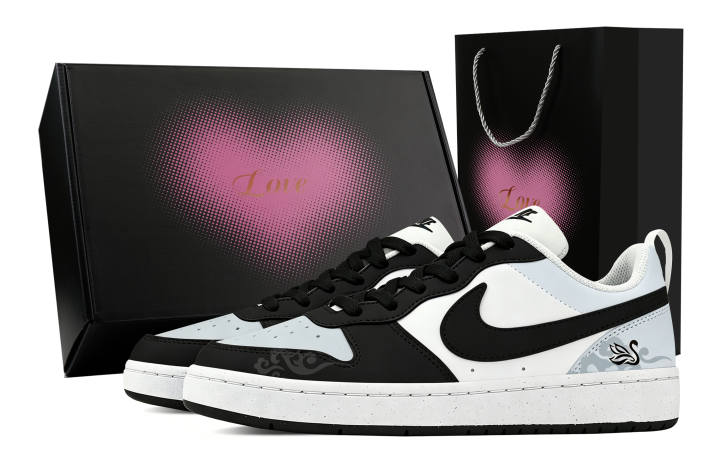 Nike Nike Court Borough Swan Love Song Low top Skateboard Shoes Unisex Black Blue