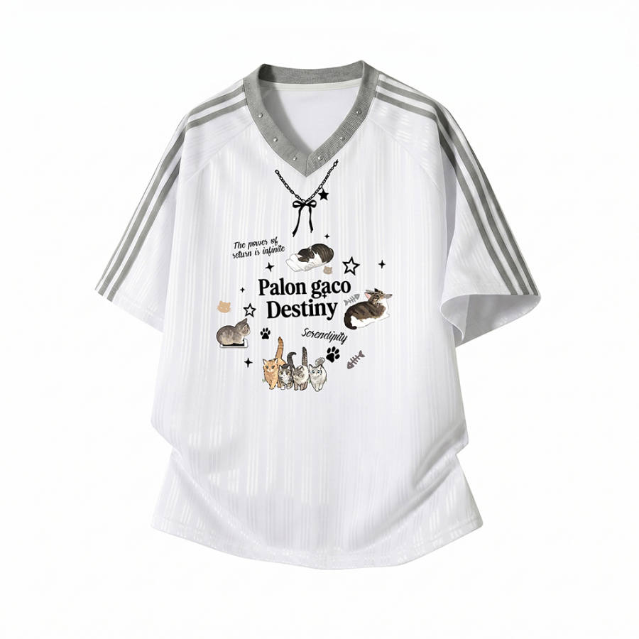 PAL ONGACO T Shirts Unisex V Neck Moderate Straight Fit