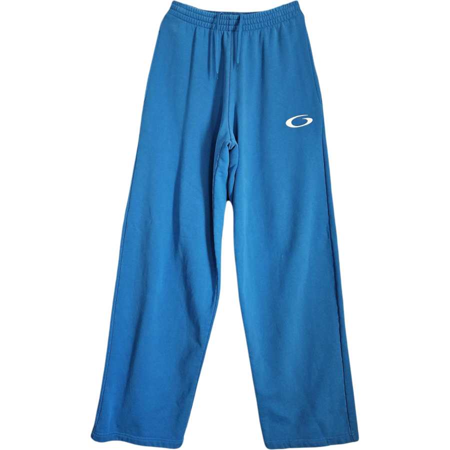 Balenciaga Casual Pants Men's Blue Moderate Straight Fit Pants
