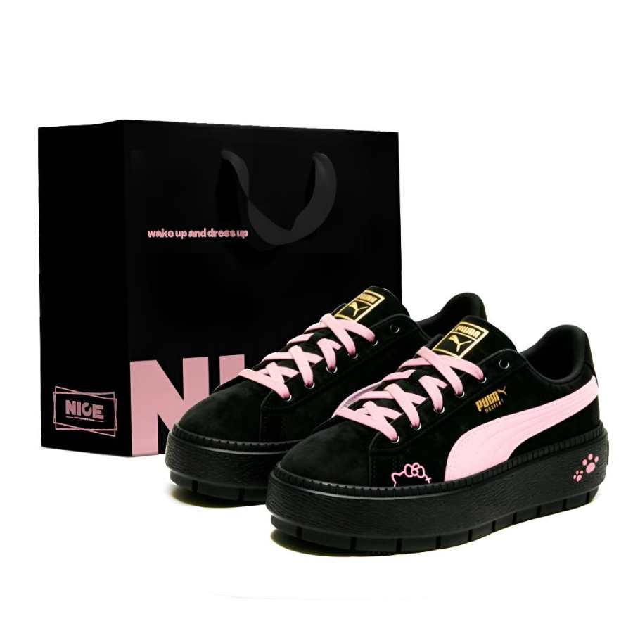 PUMA Platform Trace Skateboard Shoes Women's Low Top Pink