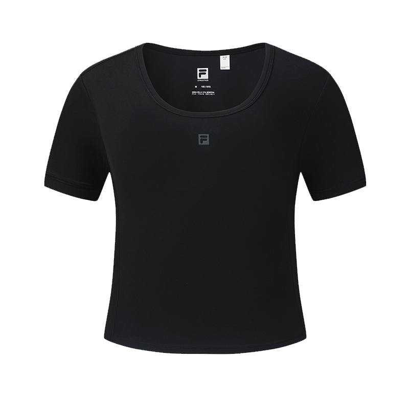 FILA Fitness T Shirts Women's Pitch Black Moderate Nipped In Waist