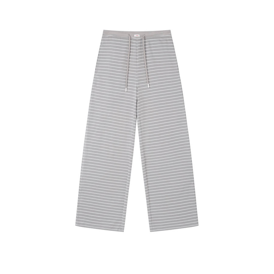 Kirsh Casual Pants Women's Gray White Stripes Moderate Straight Fit Pants