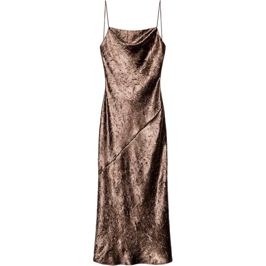 ZARA Slip Dresses Women's Brown Camisole Moderate