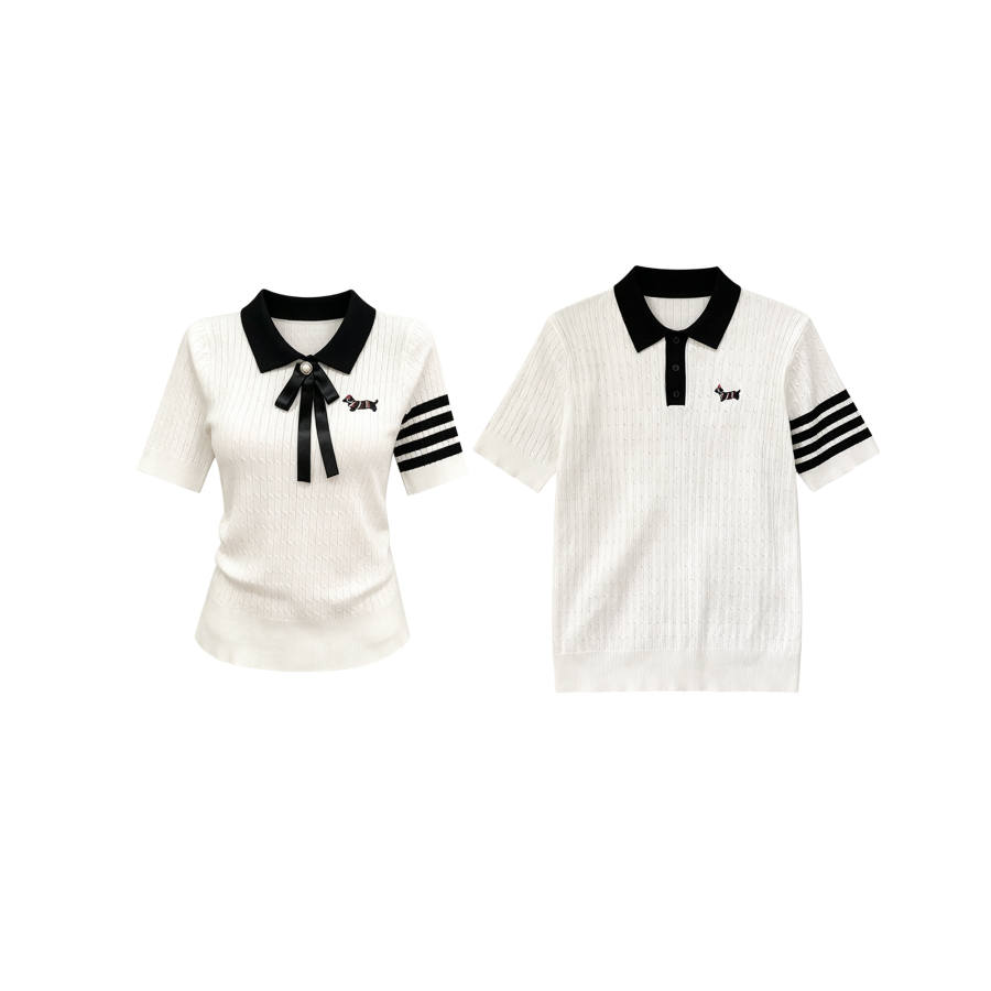 TUSHIFEI Couple Sets Women's Polo Collar Moderate