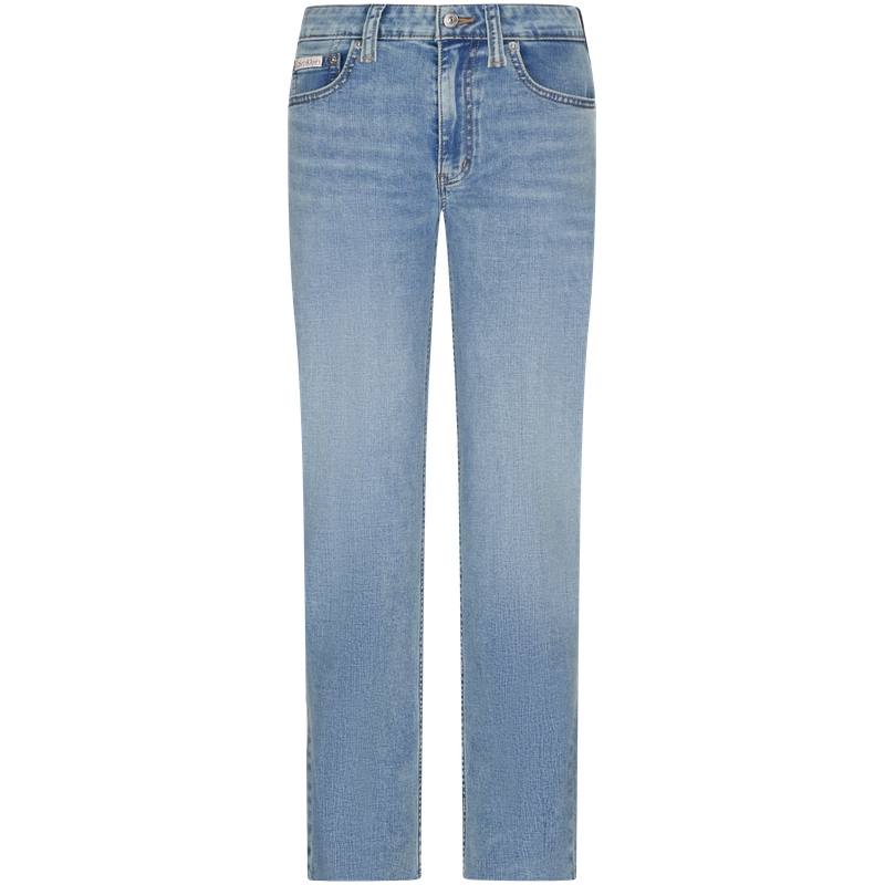 Calvin Klein Jeans Women's XXI Denim Light Blue Moderate Straight Fit Pants