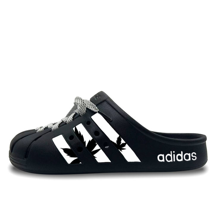 Adidas Adidas ADILETTE CLOGS Leaf Shadow Summer EVA Clogs Unisex Black Pink