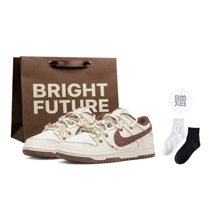 Nike Nike Dunk Skateboard Shoes Women's Low Top White Brown