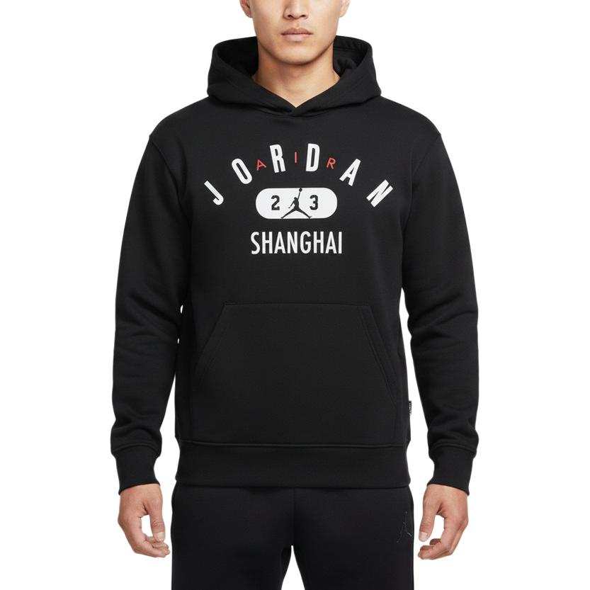 Jordan Jordan Shanghai City Sweatshirts Men's Black Hooded Non Detachable Moderate