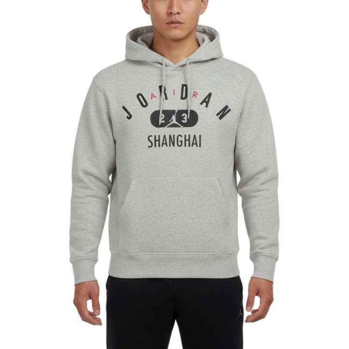 Jordan Jordan Shanghai City Sweatshirts Men's Gray Hooded Non Detachable Moderate