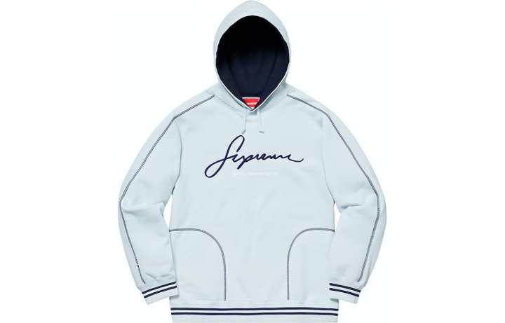 Supreme Supreme Contrast Embroidered Hooded Sweatshirt