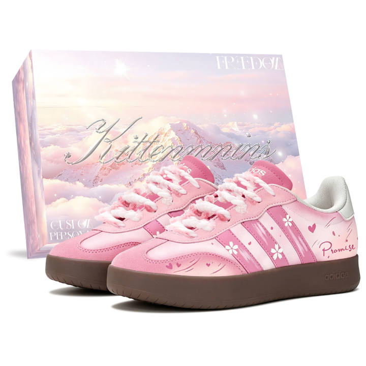 Adidas Adidas BARREDA German Army Trainers Unisex Low Top Pink/White