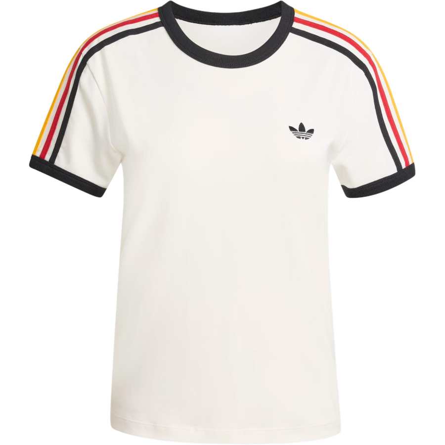 Adidas Originals 3 Stripes T Shirts Women's White Crew Neck