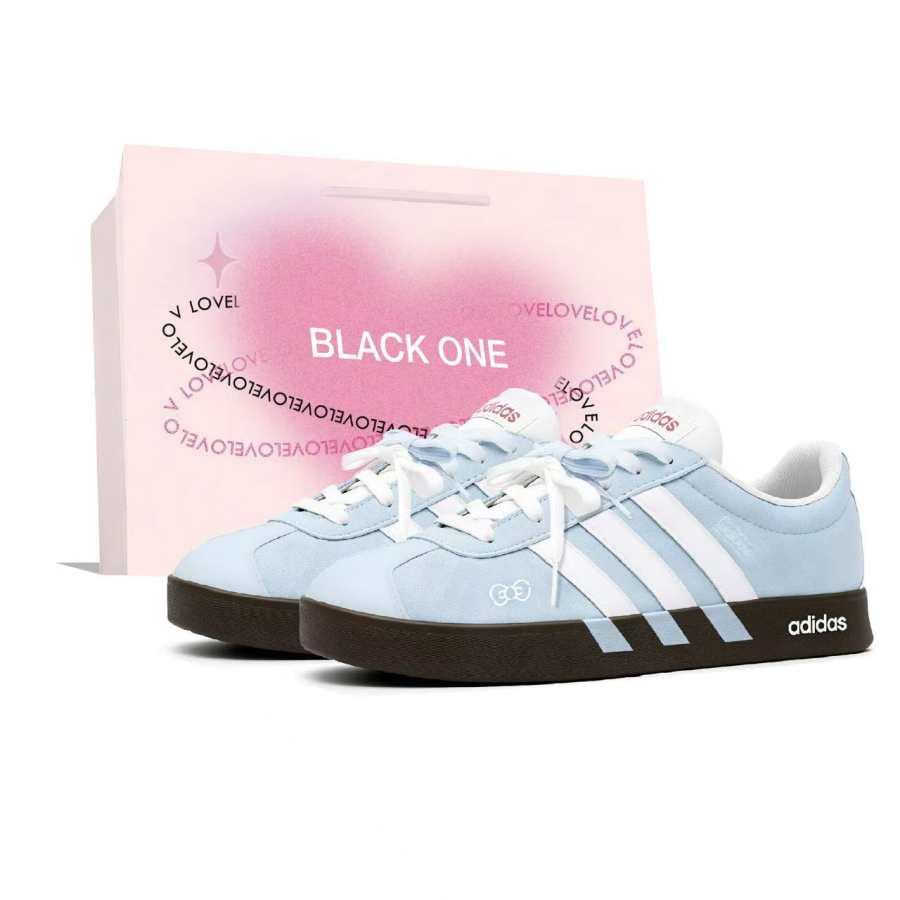 Adidas Adidas Vl Court Classic German Army Trainers Unisex Low Top White/Blue/Brown