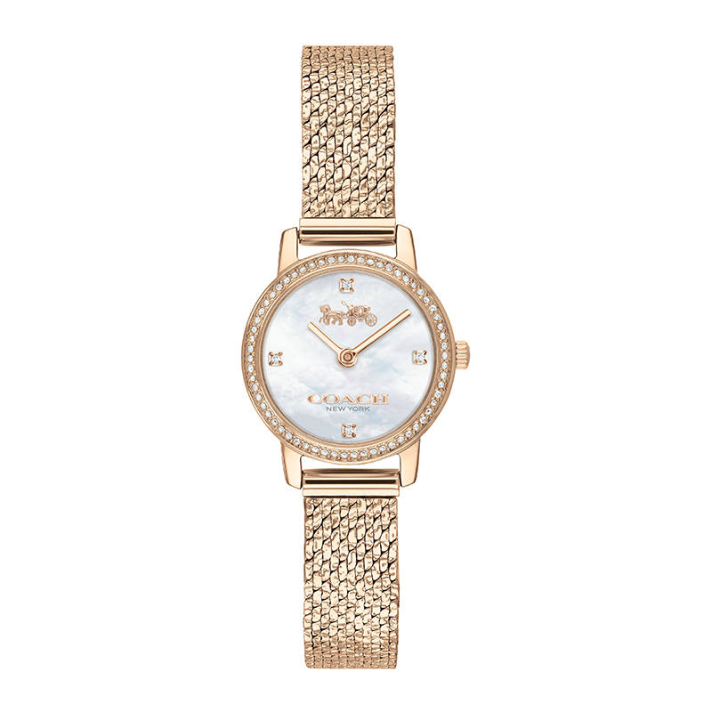 COACH AUDREY Wrist Watches Quartz Movement Stainless Steel Strap Mother of Pearl Color Watch Dial Women's Watch
