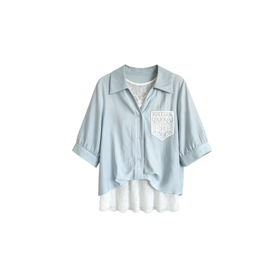 CPAURA Shirts Women's Lapel Thin Straight Fit
