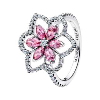 Pandora 925 Sterling Silver Rings Women's Silver/Pink