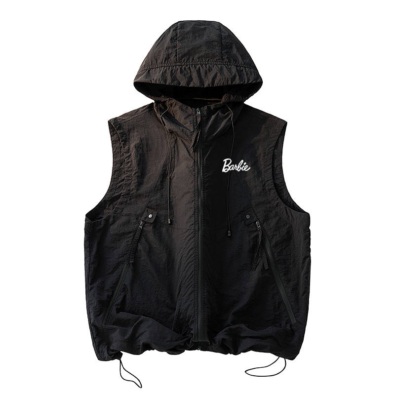 Barbie Vests Unisex Hooded Non Detachable Thin Straight Fit