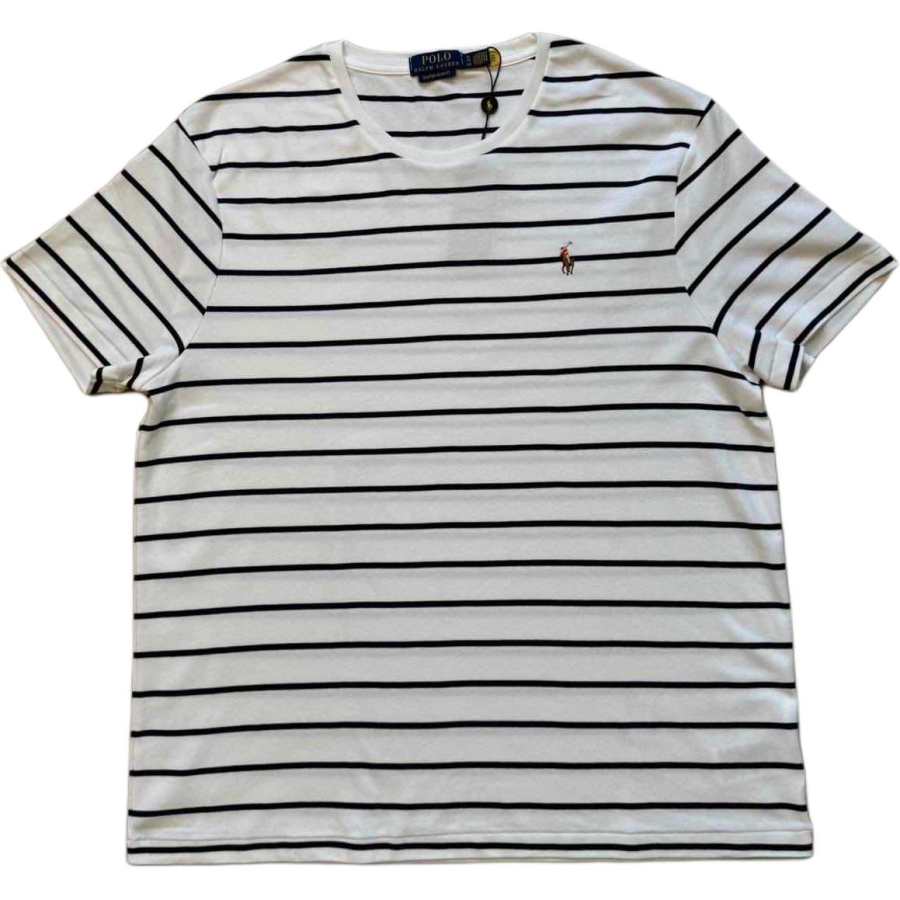 Polo Ralph Lauren T Shirts Men's White Crew Neck Moderate Straight Fit