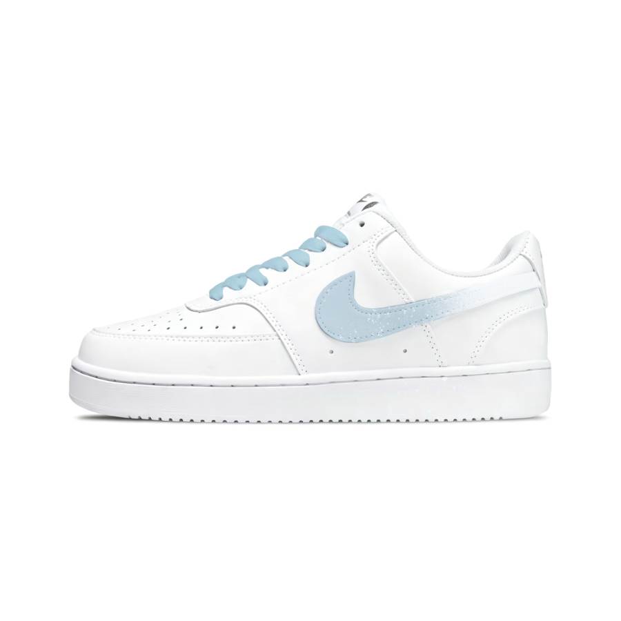 Nike Nike Court Vision 1 Blue Sea Pu Slip Resistant Cushioning Abrasion Resistant Balance Low top Skateboard Shoes Men's