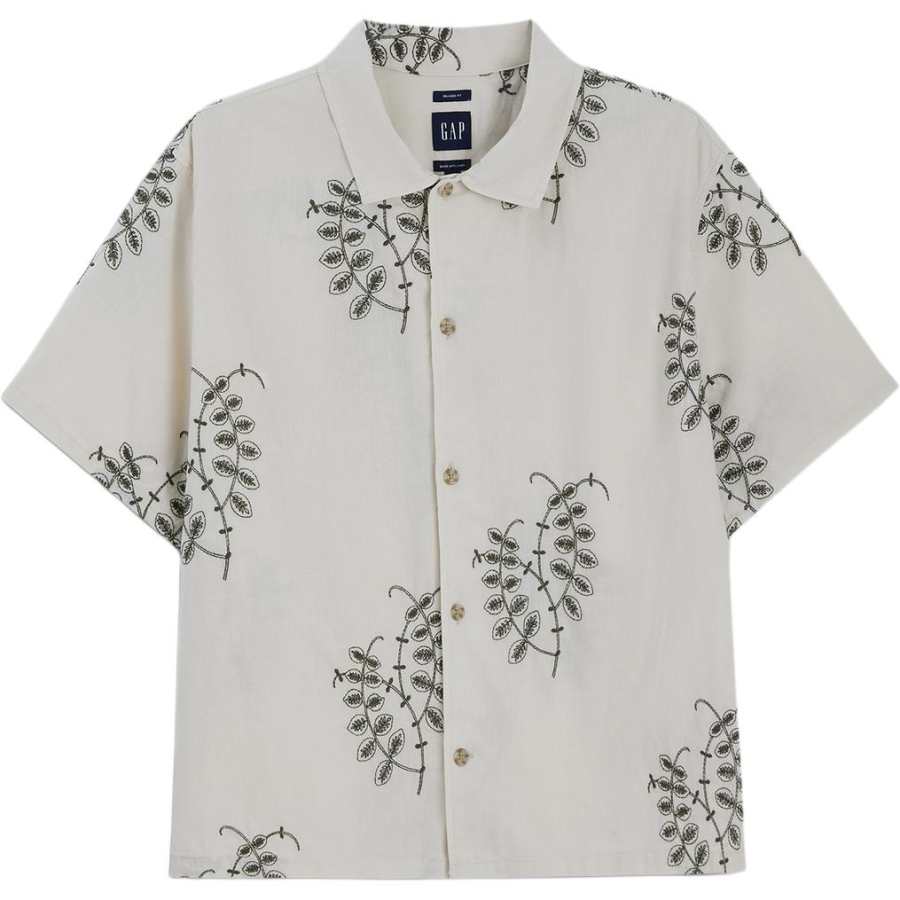 GAP GAP Shirts Men's Olive Green Lapel Moderate