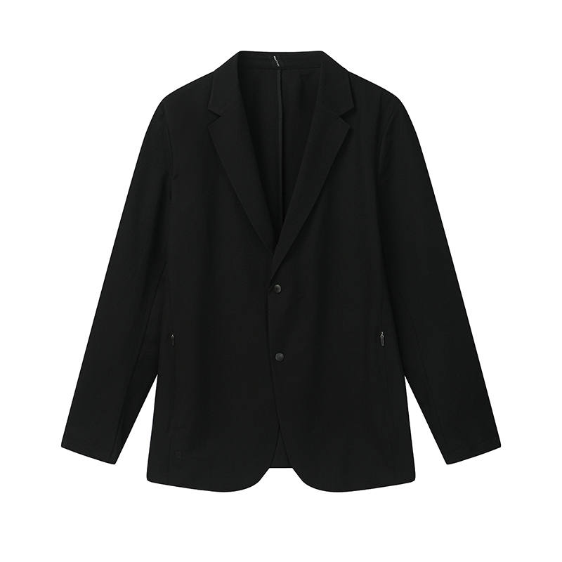 FILA WHITE Business Suits Men's Jet Black V Neck Moderate Straight Fit