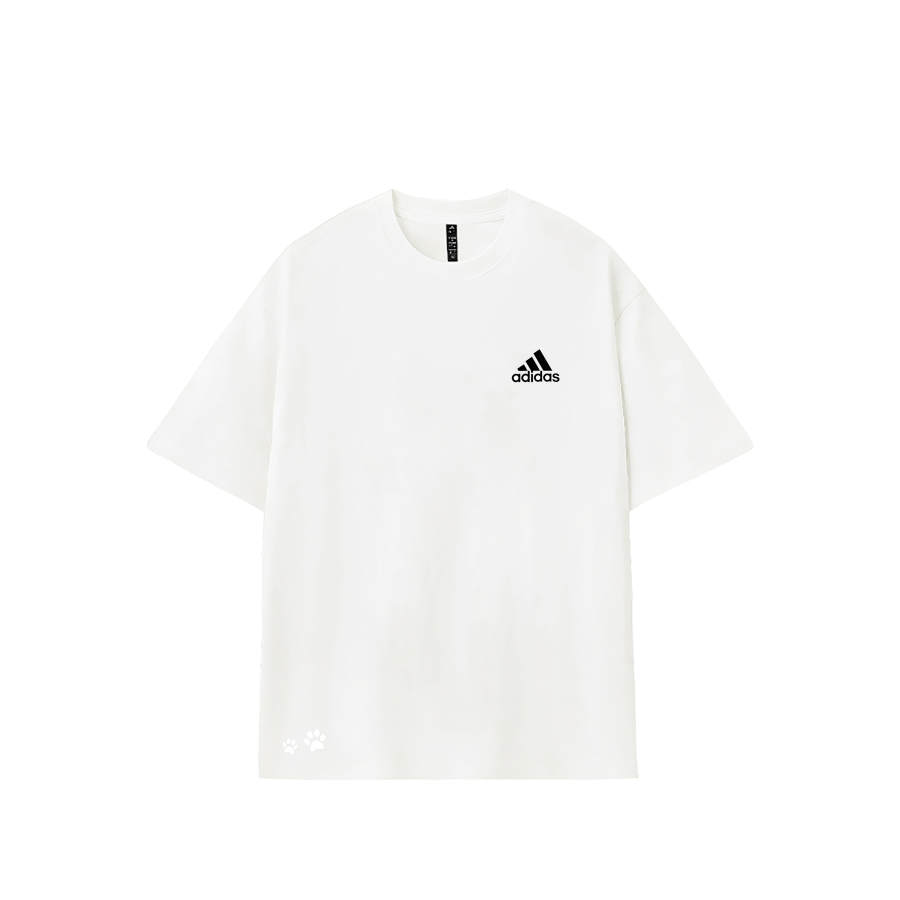 Adidas Adidas MUST HAVES T Shirts Unisex White Cat Paw Crew Neck Moderate