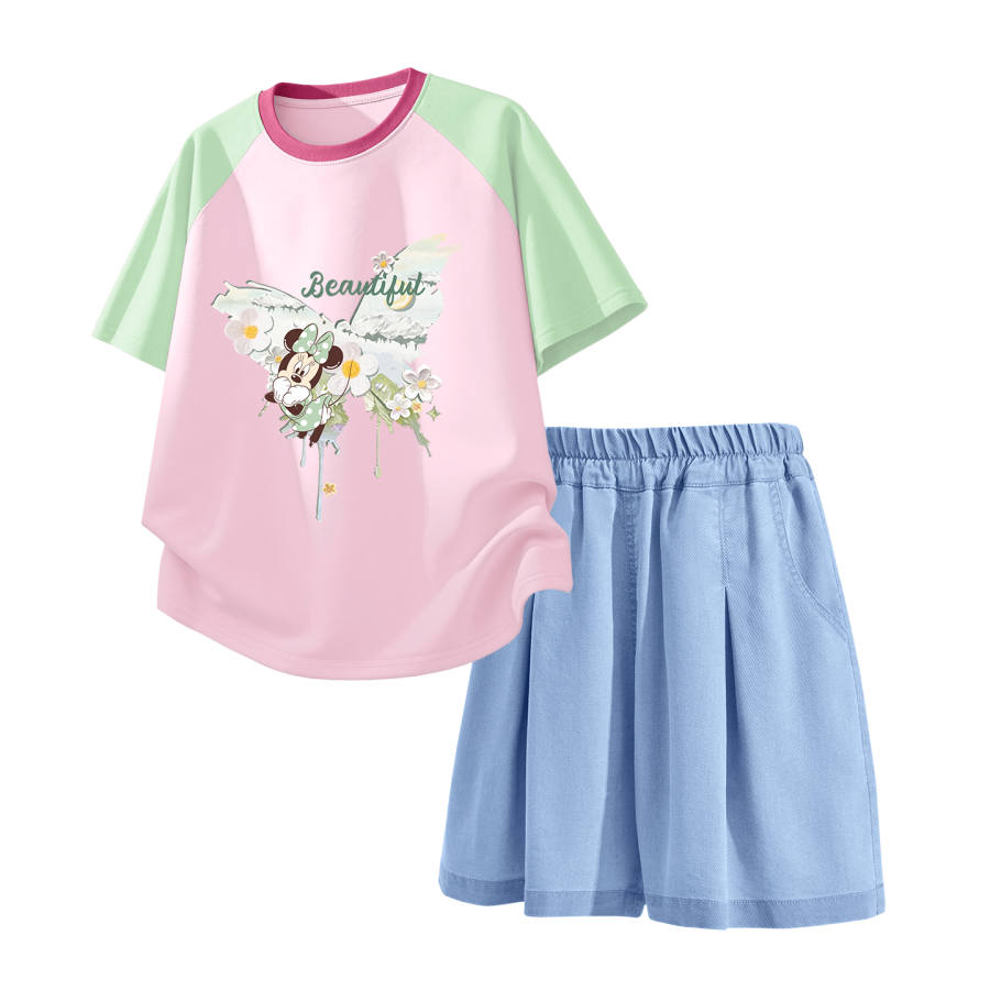 Disney Kids Casual Sportswear Crew Neck Thin Stretch