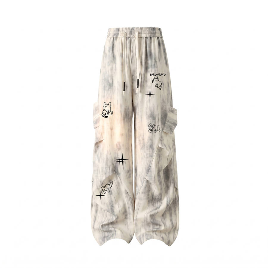 PAL ONGACO Casual Pants Unisex Thin Wide Leg Pants