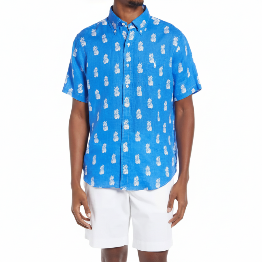 Polo Ralph Lauren Shirts Men's Blue Lapel Moderate Straight Fit