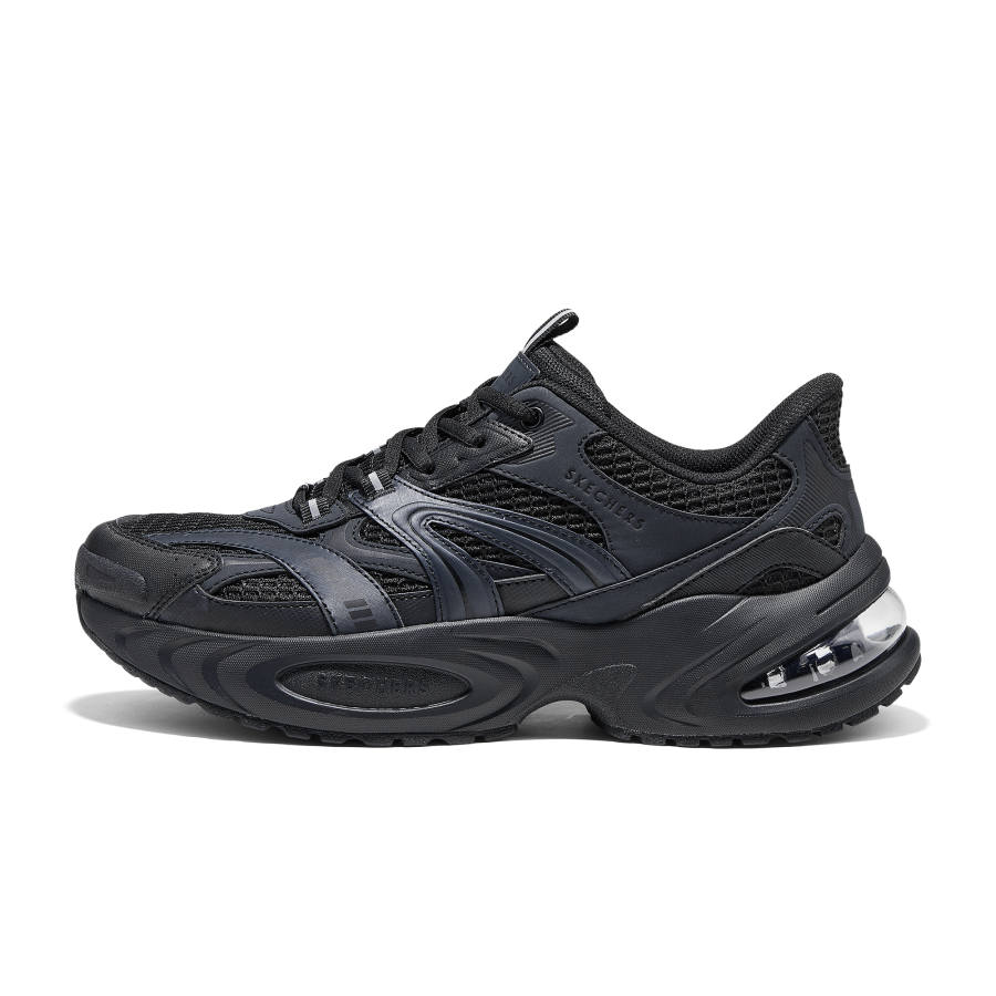 Skechers UNO RYZE Mesh Comfortable Breathable Low top Chunky Sneakers Men's Black