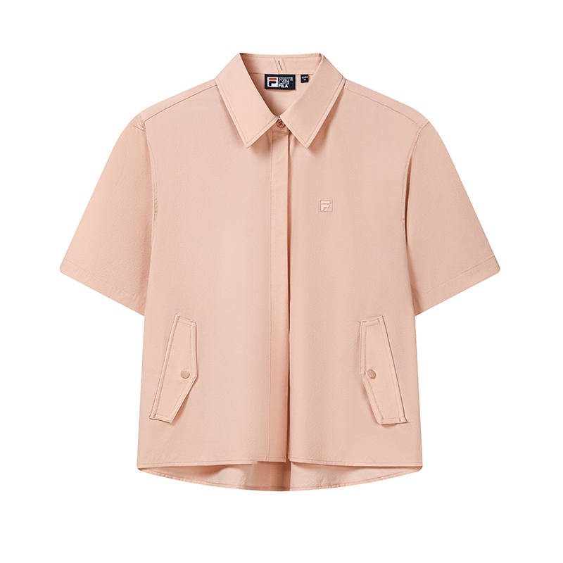 FILA WHITE Shirts Women's Dirty Pink Lapel Moderate