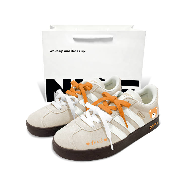 Adidas Adidas Vl Court Classic German Army Trainers Unisex Low Top Light Orange & Orange