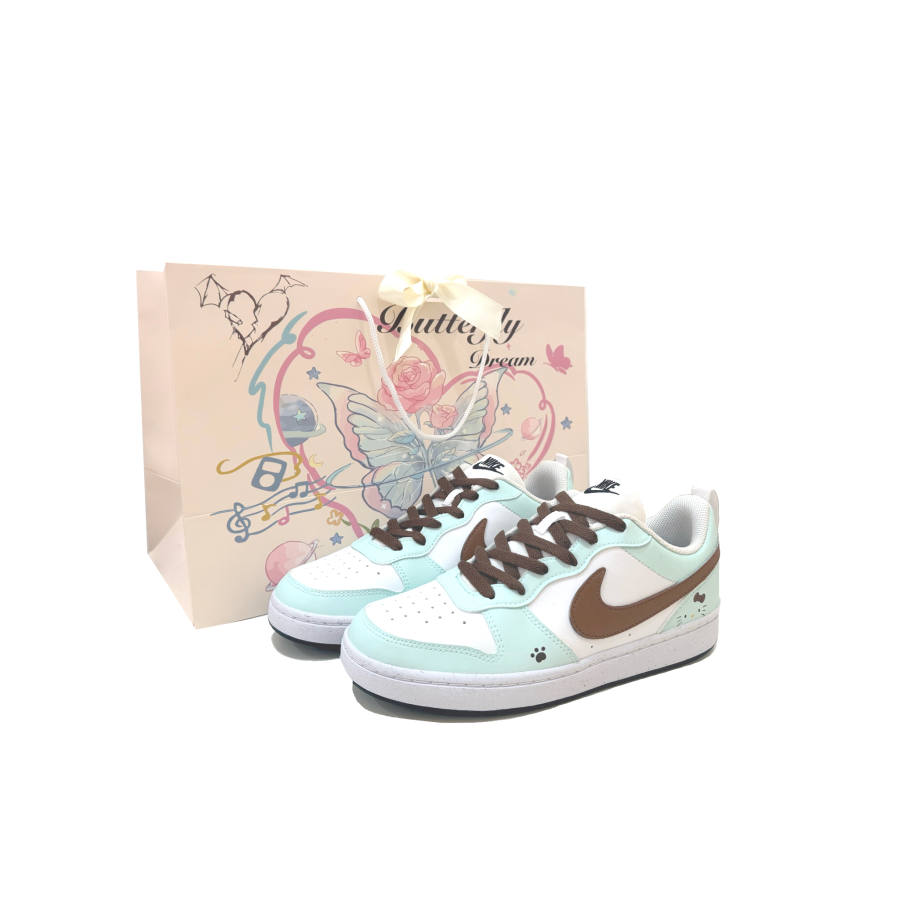 Nike Nike Court Borough Thin Crispy Cat Abrasion Resistant Low top Kids' Skateboarding Shoes Mint Green Teenagers